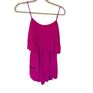 BCBGeneration Magenta Spaghetti-Strap Romper